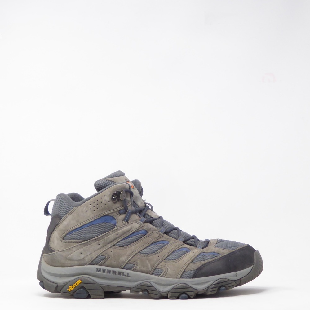 Merrell Mens Moab 3 Mid Hiking Boots Grey Blue Suede Vibram J035865 Size 14